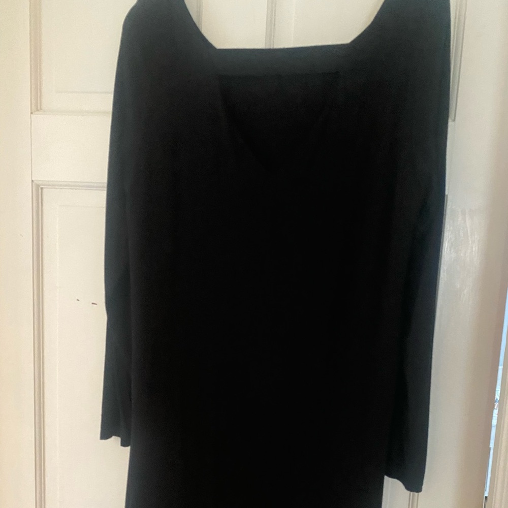 Eileen Fisher black long sleeved dress. Like new